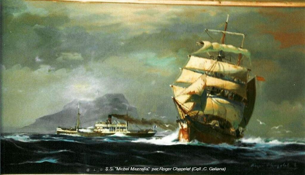 SS MICHEL MAZZELLA AU LARGE DE GIBRALTAR 1920 PAR ROGER CHAPELET COLL. C GALIANA .JPG